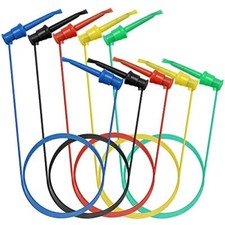 5 Pack Electrical Dual Lead Test Hook Clips Silicone Test Cables for Electronics