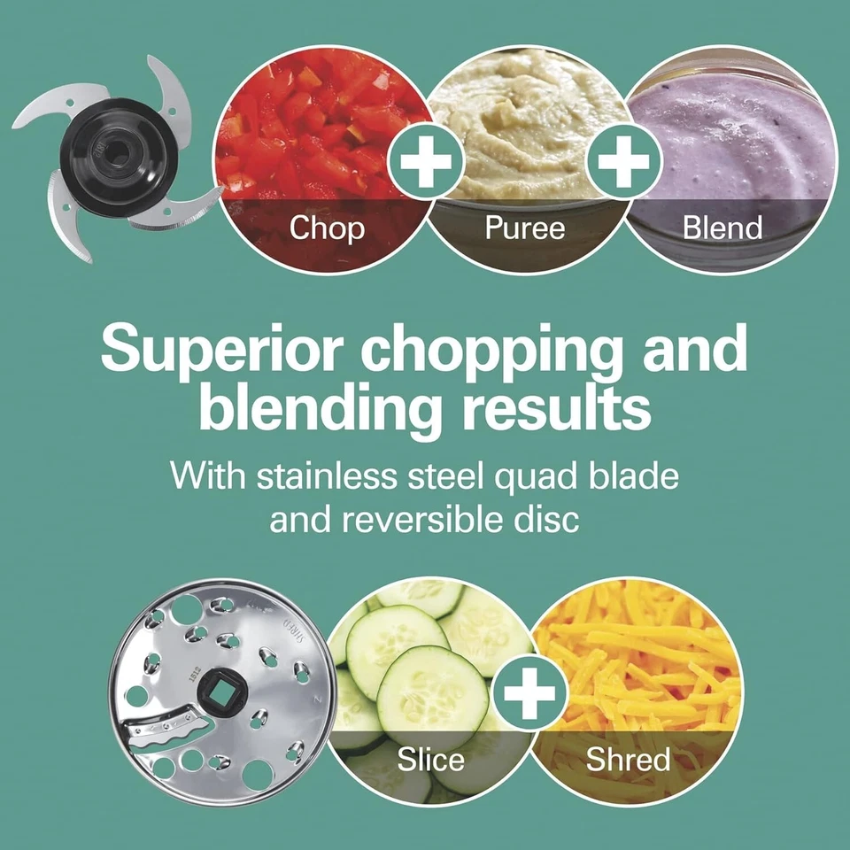 迷你食品加工机和蔬菜切碎机用于切片、切碎和泥 — 第 2/4 张图片
