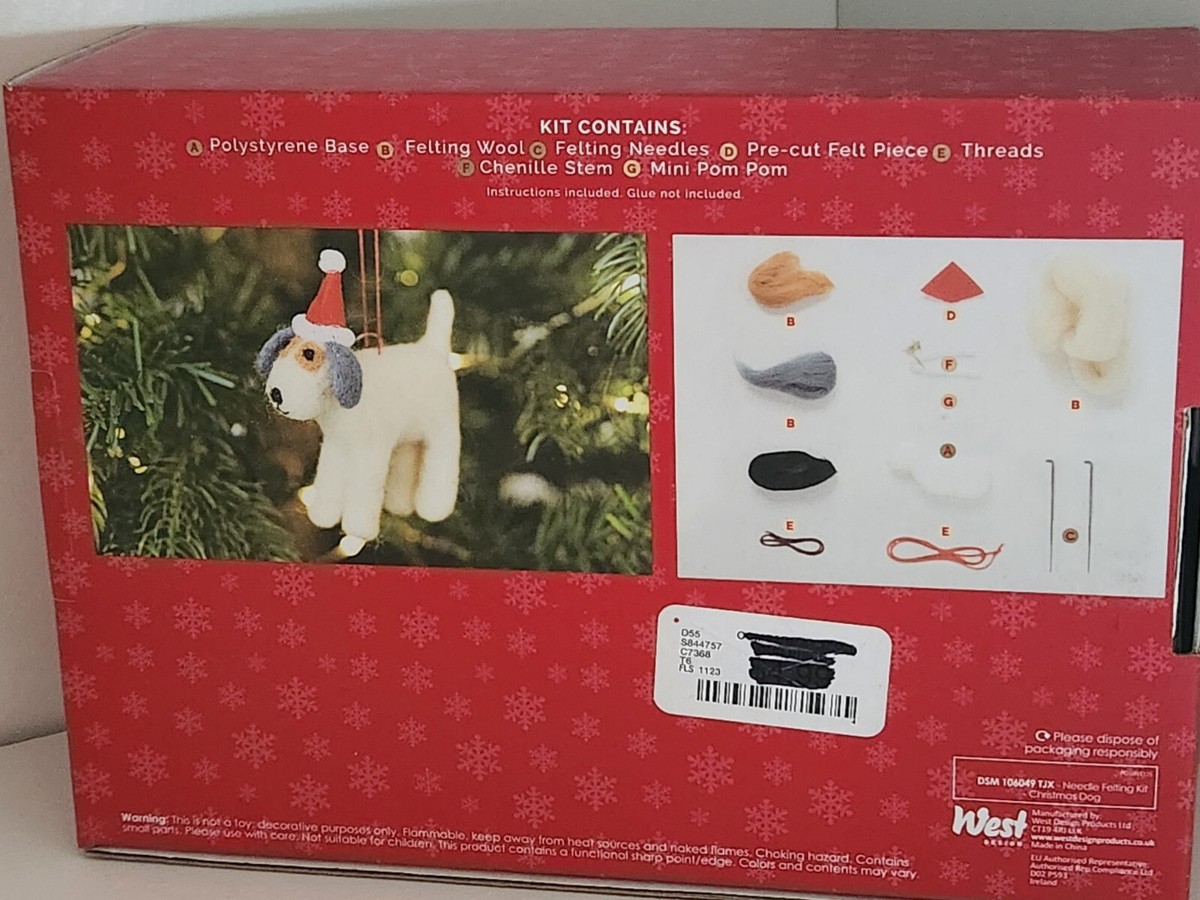 Kit De Feutrage à L'aiguille Simply Make - Pour Créer Un Ornement De Noël Chien