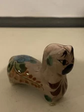 Mexico Folk Art Pottery Miniature Figurine Tonala Short Leg Horse Brown Painted