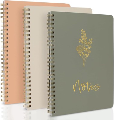 3 Packs Aesthetic Spiral Dotted Bullet Grid Journal Total 348 Pages - Premium Ac