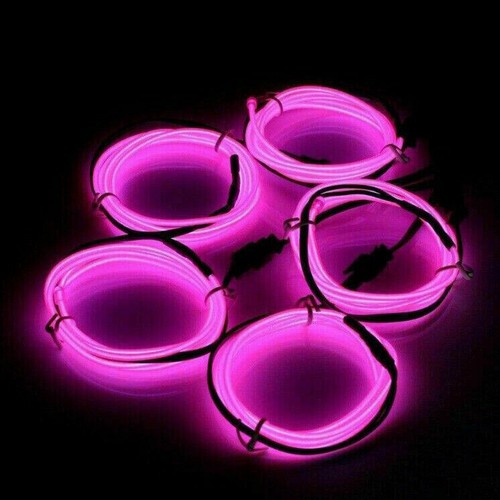 Battery Operated LED Lights Glow EL Wire String Strip Rope Tube Party Decor Neon - Picture 23 of 28