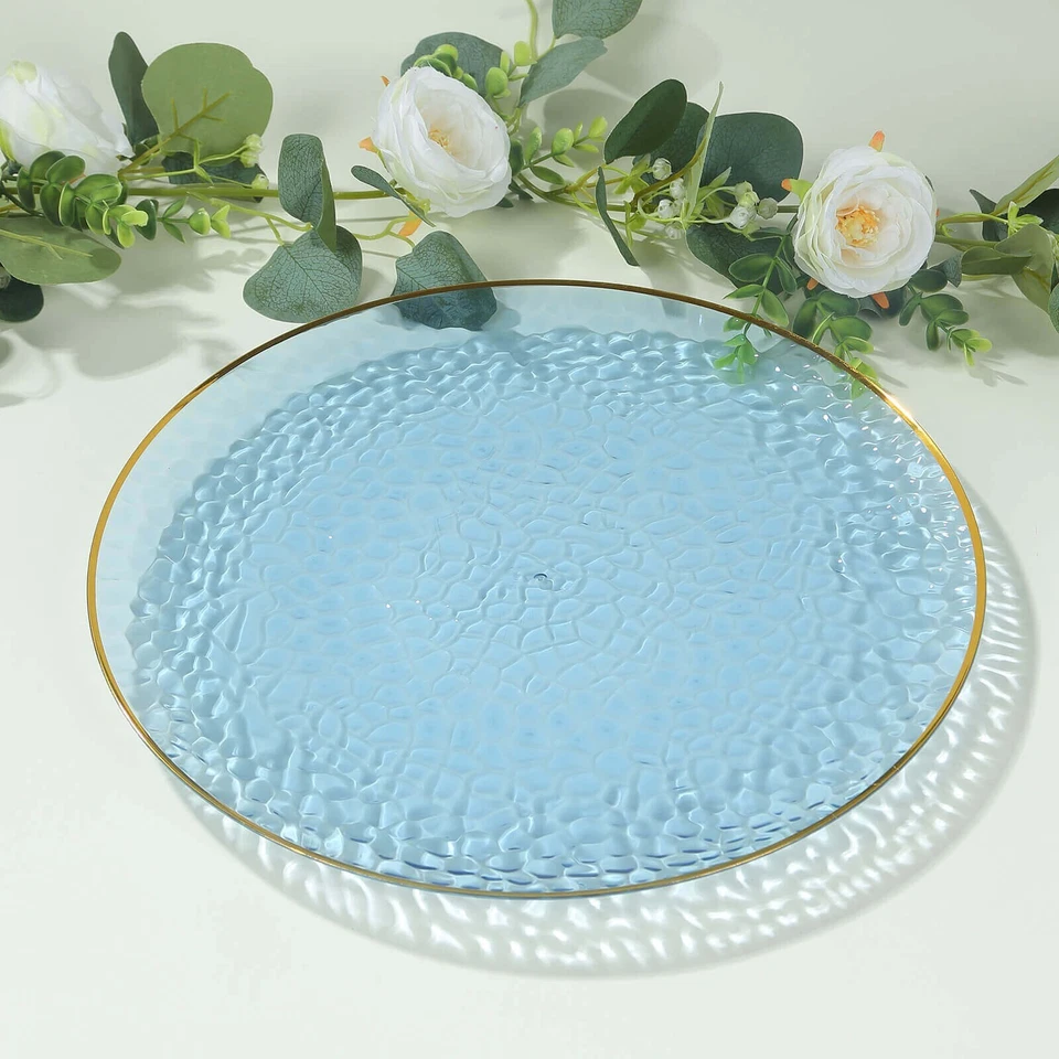 PLACAS CARGADOR PLÁSTICO MARTILLADO TRANSPARENTE AZUL POLVORIENTO 10 Rondas 13" Oro Brillo Foto 3 de 4