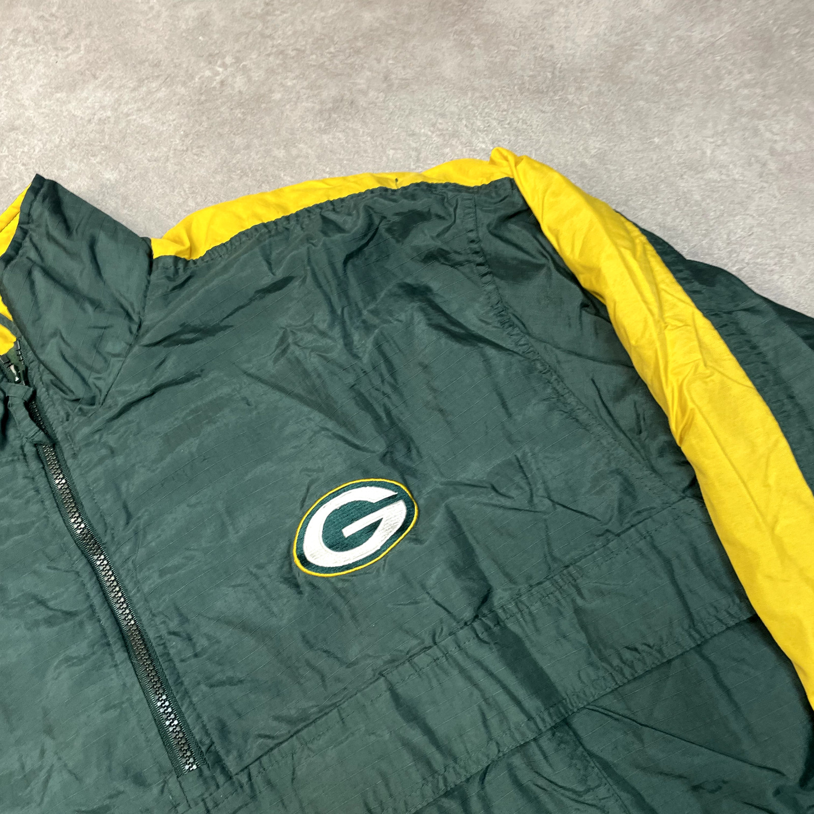 Green Bay Packers Anorak Mens XL NFL Half-Zip Fleece Lined Windbreaker Green image 5