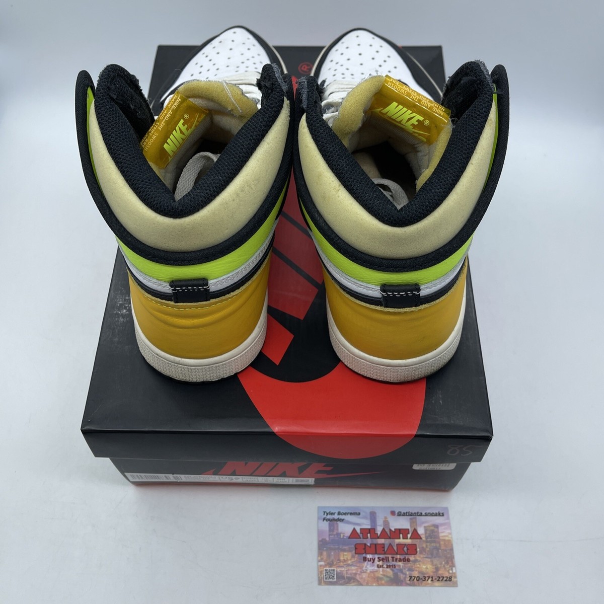 Size 7.5 - Jordan 1 Retro High OG Volt White Black Yellow