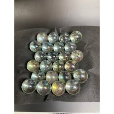Vintage Lot of 24 Glass Iridescent Orb Bubble Marbles