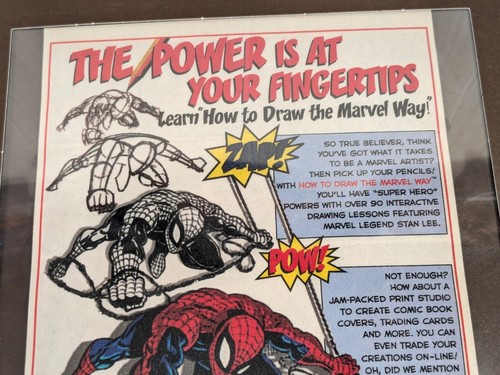 Pubblicità Marvel Way 1996 vintage con esposizione laminata Spider-Man fumetto art - Foto 3 di 8