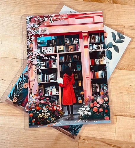 Lindo juego de 4 cubiertas frontales de librería MATE para uso con carpeta de anillas Erin Condren A5 ~ - Imagen 3 de 7