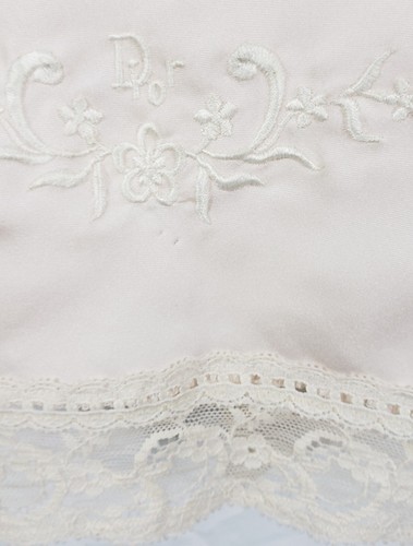 Christian Dior Half Slip Large Pink Cream Lace Trim Polyester Vintage - Picture 5 of 10