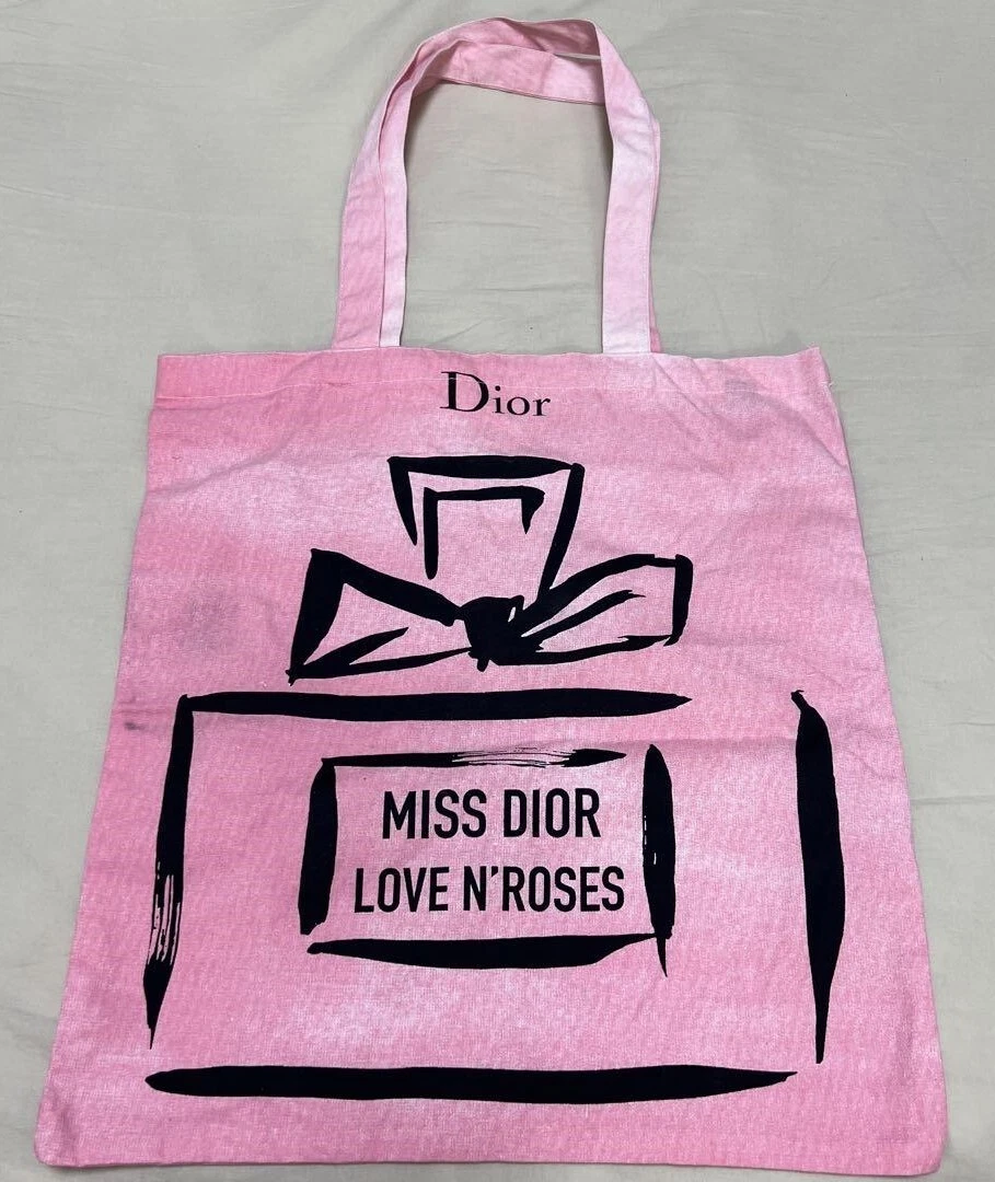 Sac fourre tout en toile nouveauté Christian Dior MISS DIOR 2019 événement artistique limité rose