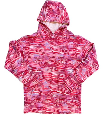 Athleta Girl Retroactive Oversized Hoodie Sweatshirt Pink Print Sz 16 XXL - Picture 3 of 7