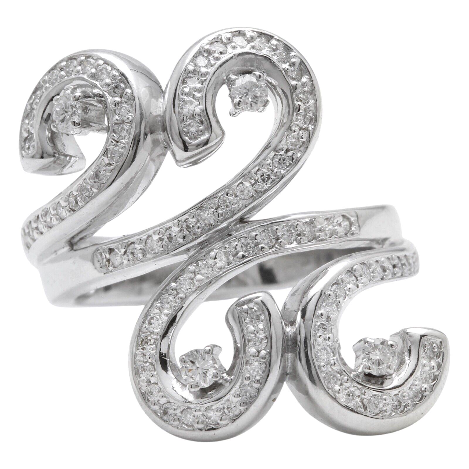 0.50Ct Natural Diamond 18K Solid White Gold Band Ring