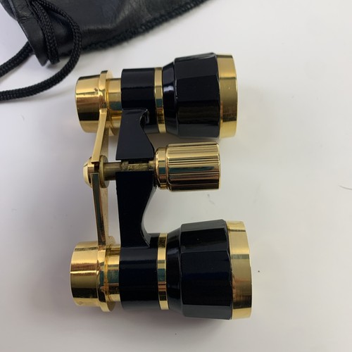 Binolux Black and Brass Elegant Opera Glasses Mini Binoculars 3x2.5 3 3/4" - Picture 4 of 12