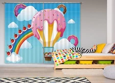 3D Rainbow Donuts ZHUA3389 Photo Curtain Window Blockout Fabric Amy 2023