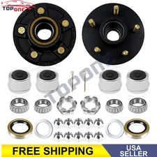 Pair Trailer Hub Kits 5-4.5 Fits 1-1/16'' to 1-3/8" Axles 3500lb #84 Spindle