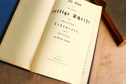 Antiquarian Books Lot Bag Bible 1918 Beautiful German Greek Or Latin book HF - Picture 8 of 10