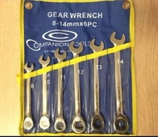Spanner Set Ratchet Head 8-14mm Chrome Good Quality Tools Car DIY Wrench Garage