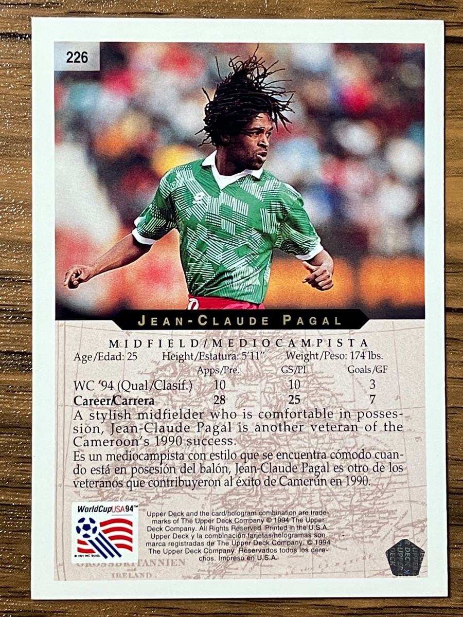 Upper Deck 1994 World Cup Cameroon Soccer Card #226 Pagal Free