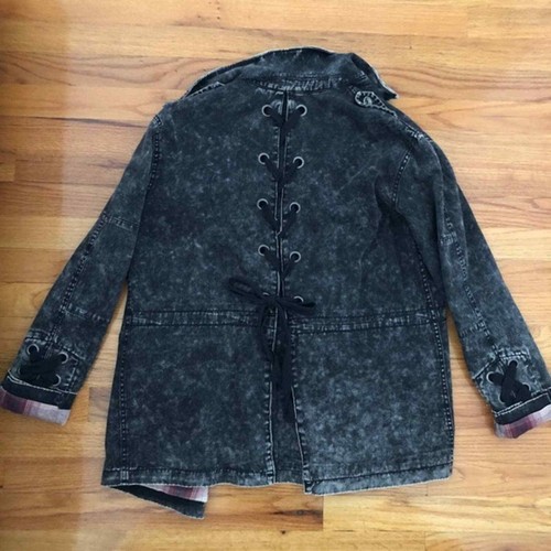 Vintage Havana Black Acid Wash Denim Jacket Sz S - Picture 9 of 10