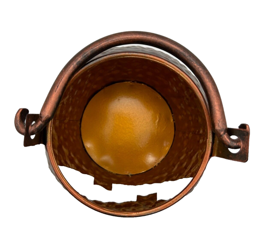 Halloween Jack 'O Lantern Metal Martillado Calabaza Votivo Portavelas con Tapa - Imagen 7 de 9