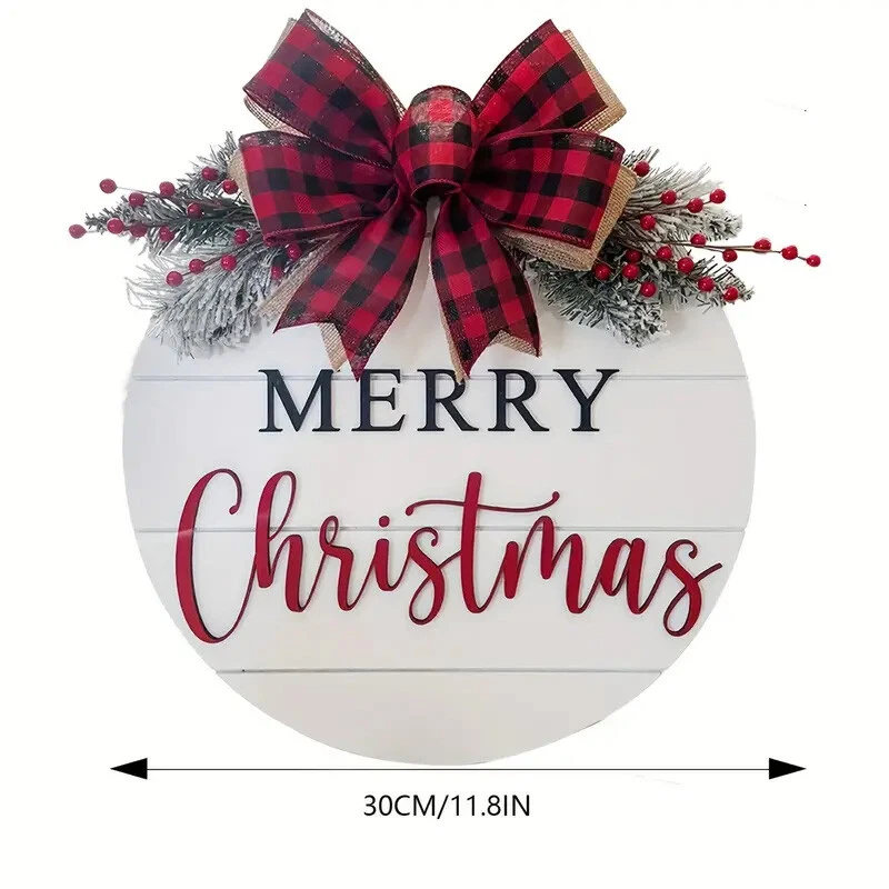 Christmas Wooden Door Hangings Garden Door Background Wall Decorative Hangings - Image 2 of 4