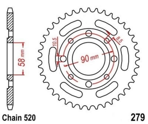 Roue à chaîne 35 dents pas 520 pour rénovation transmission Honda CM 250 D 1984