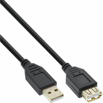 InLine  USB 2.0 Verlängerung Stecker zu Buchse Typ A schwarz Kontakte gold 10m