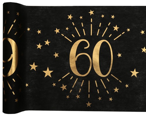 Decoraciones de fiesta de cumpleaños 60 años Buntings globos negros dorados pancartas servilletas - Imagen 20 de 21