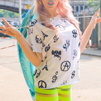 LUCIEN PELLAT-FINET white Peace skull Money        T-shirt Size XL