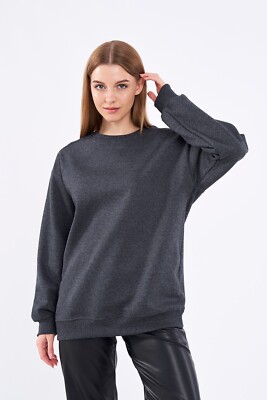 Sweatshirt Damen Oversize Pullover Langarm Baumwolle COMEOR