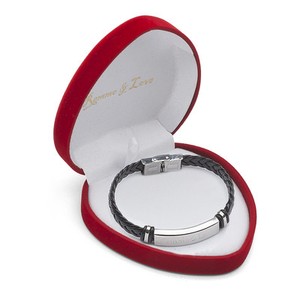 Details Zu Leder Armband Herz Box Mit Individueller Wunsch Namen Liebes Spruch Text Gravur