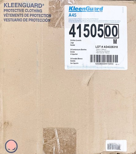 HÜLLE mit 25 GROSSEN KleenGuard A45 Flüssigkeit & Partikelschutz Abdeckungen mit Kapuze 41505 - Bild 2 von 2