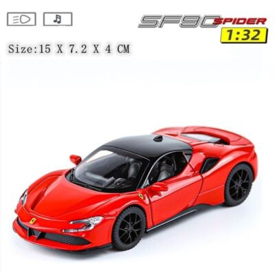 Red Ferrari SF90 Stradale 1:32 Die-cast Metal Model Toy Car Kids