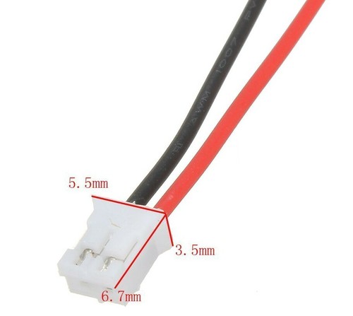 Connecteur mini JST Male + adaptateur connector / red & black cables + adapter - Afbeelding 3 van 7