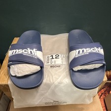 MSCHF FLOP Logo Slide Sandals Blue/White Men s US 12 EU 46 MSCHF616-FLOP