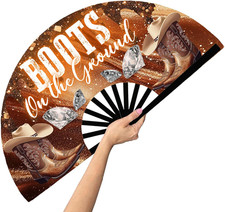 13'' Large Boots on the Ground Hand Fan Where Them Fans at Clack Fan Clacking Fa