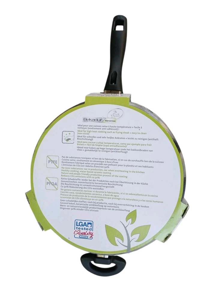 BEKA Cookware Skillet Frying Saute Pan With Lid 11" Non-Stick Ceramic Eco-Logic - Image 3 of 4
