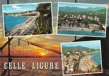Postcard Celle Ligure views small wrinkles (Savona)
