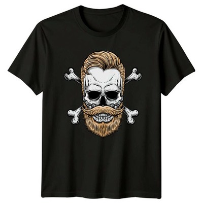 Bearded Skull Crossbones Herren T-Shirt Bartkultur Männer Lifestyle Geschenk für Ihn