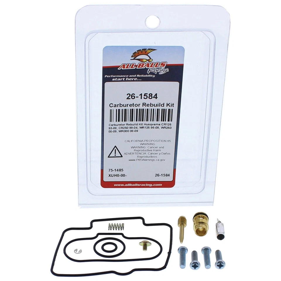 New All Balls Carburetor Kit Complete 26-1584 for Husqvarna WR 125 96-08 Foto 3 de 4
