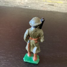 Vintage Barclay Manoil Lead "Marching Soldier with Weapon" in a Brown Uniform