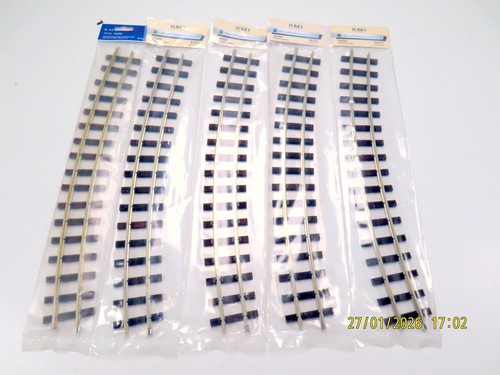 (1HSS18) KM1 5 x 300282 Spur 1e  5er SET Echtholzgleise gebogen r=1020mm, 22,... | Condition: Gebraucht