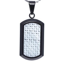 White Carbon Fiber Dog Tag 2