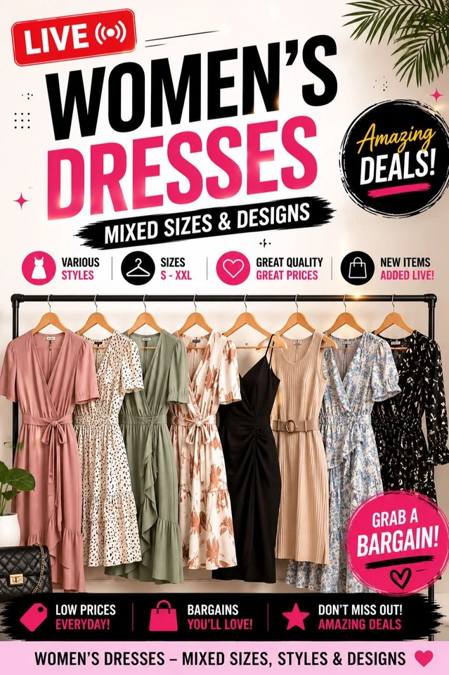 👗 LIVE Dress Drop – Women’s Styles & Great Deals!