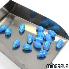 SKY BLUE LAB CREATED SYNTHETIC OPAL TEARDROP 5x8mm FULL DRILLED BEADS WP02807