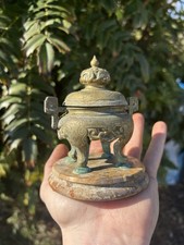 Chinese-style Brass Tripod Incense Burner Antique Incense Burner