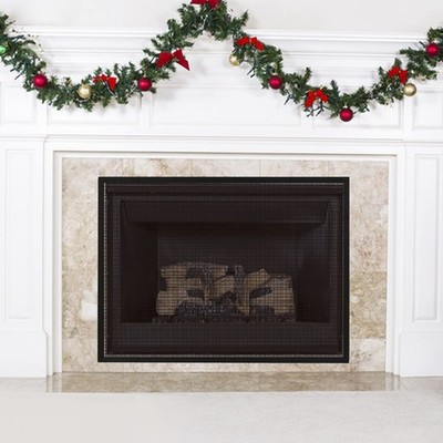 Fireplace Screen Safe Mesh Gate Child Proof 39''x32'', Black