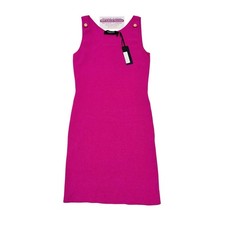 NWT Versace Mini Tank Dress IT 42 US 6 Medusa Knit Stretch Pink Fuchsia $1,500