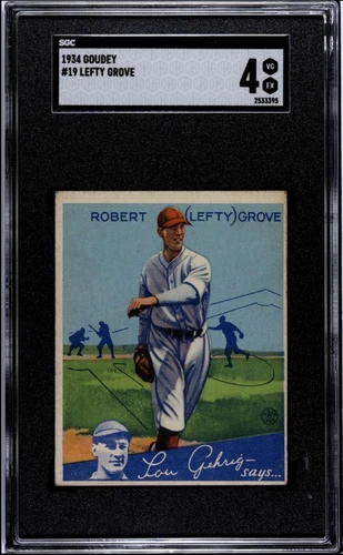 1934 Goudey (R320) #19 Lefty Grove SGC 4 EX Nice Color