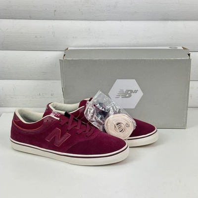 Boxed New Balance Numeric Quincy 254 Burgundy Suede Trainers Size UK 8 EU 42